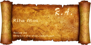 Riha Atos névjegykártya